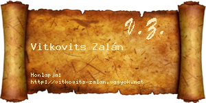 Vitkovits Zalán névjegykártya